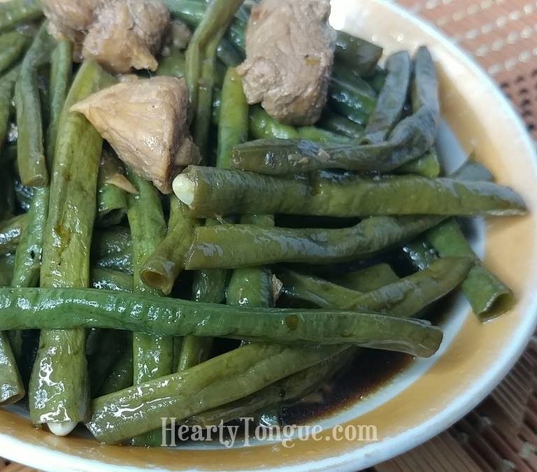 Adobong Sitaw Cooked With Pork Photo